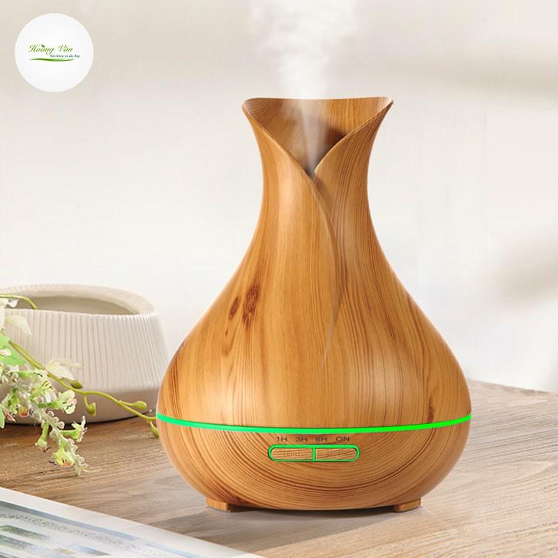 Máy phun sương tinh dầu hình Tulip có kèm remote điều khiển từ xa - dung tích 550ml