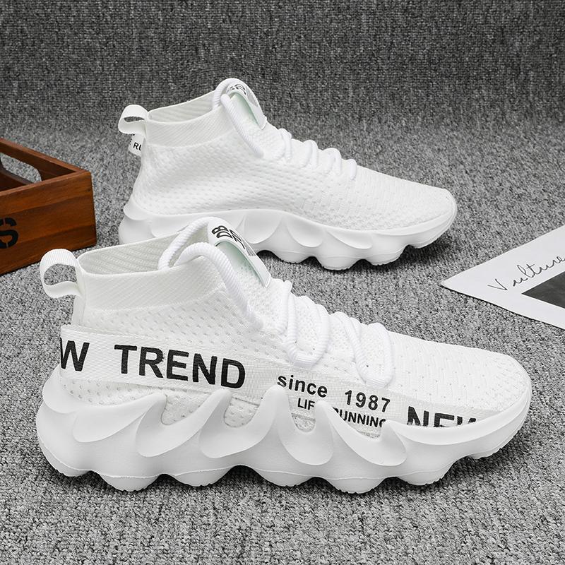 UNISEX High Top Summer Sneakers Sneakers Sneakers Chunky Đàn ông thoáng khí chạy bộ chạy bộ ngoài trời Phụ nữ dày đặc Không trượt Zapatillas Màu sắc mới Color: Black Shoe Size: 42