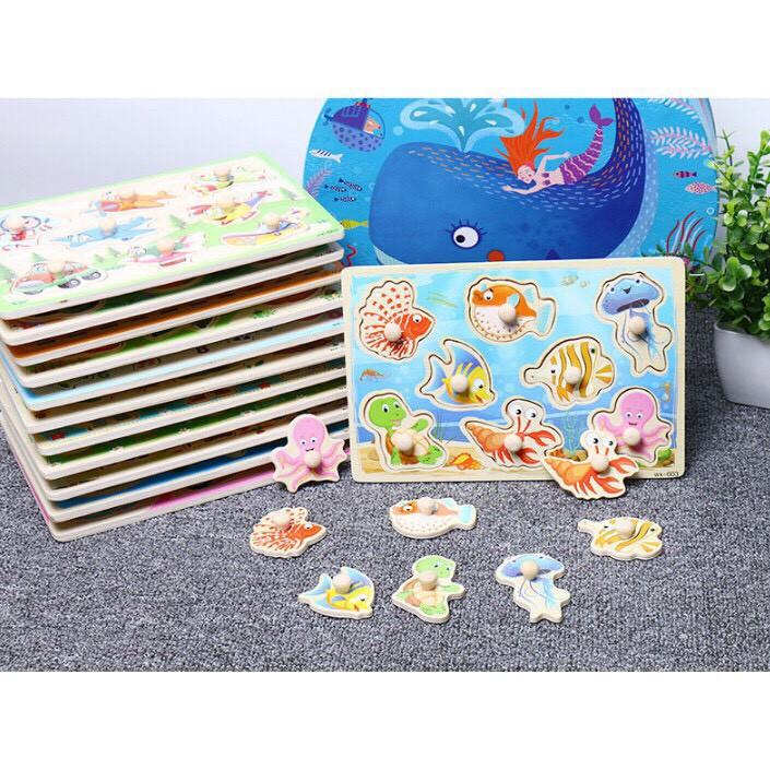 Bảng Ghép Hình Có Núm Phát Triển Tư Duy Cho Trẻ 15x20cm