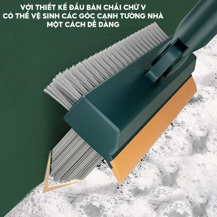 Chổi Quét Nước Vệ Sinh Tường Nhà Cửa Kính Đa Năng Dài 113cm Đầu Chổi Xoay 180 Độ