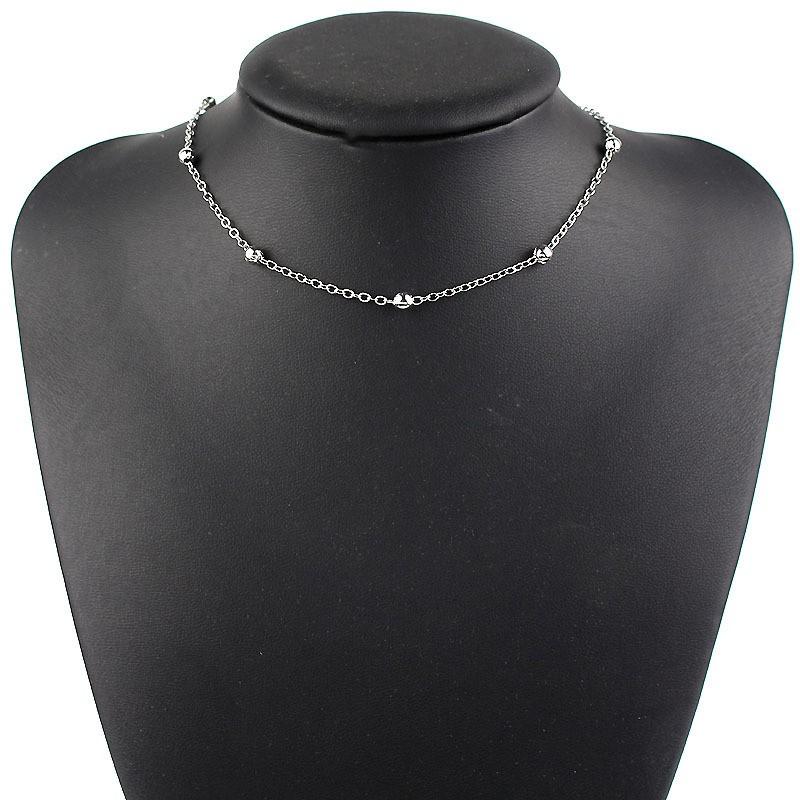 Vòng cổ choker chuỗi hạt kim loại mảnh siêu xinh CKV69