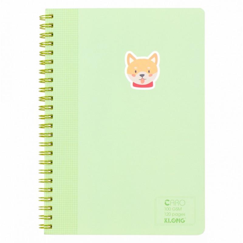 Sổ lò xo kép Caro, kẻ ngang, dot grid A5 Klong - 120 trang; MS: 535,537, Self Planner chọn bìa