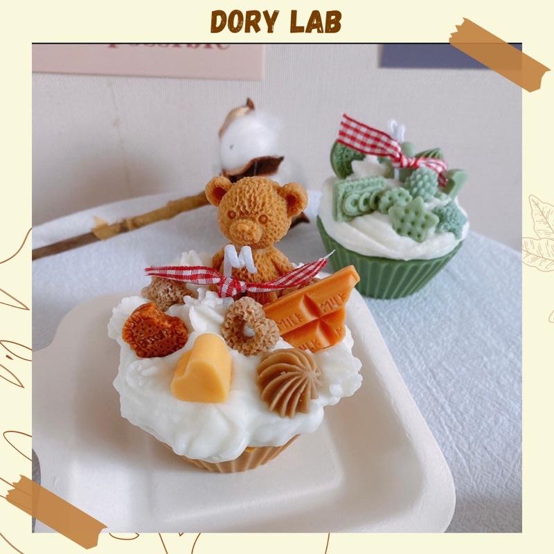 Nến Thơm Handmade Bánh Cupcake Gấu Con Không Khói- Dory Lab