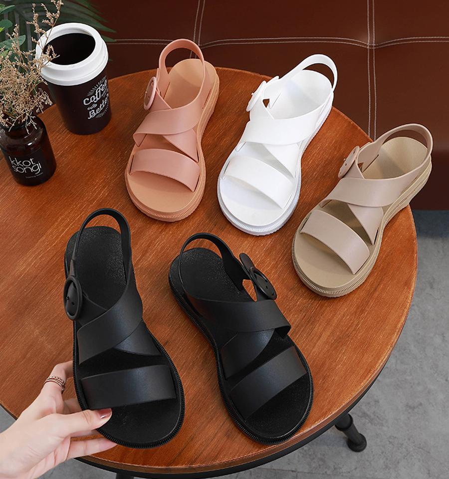 Giày Sandals nữ 3 phân chống nước cao su quai chéo V246