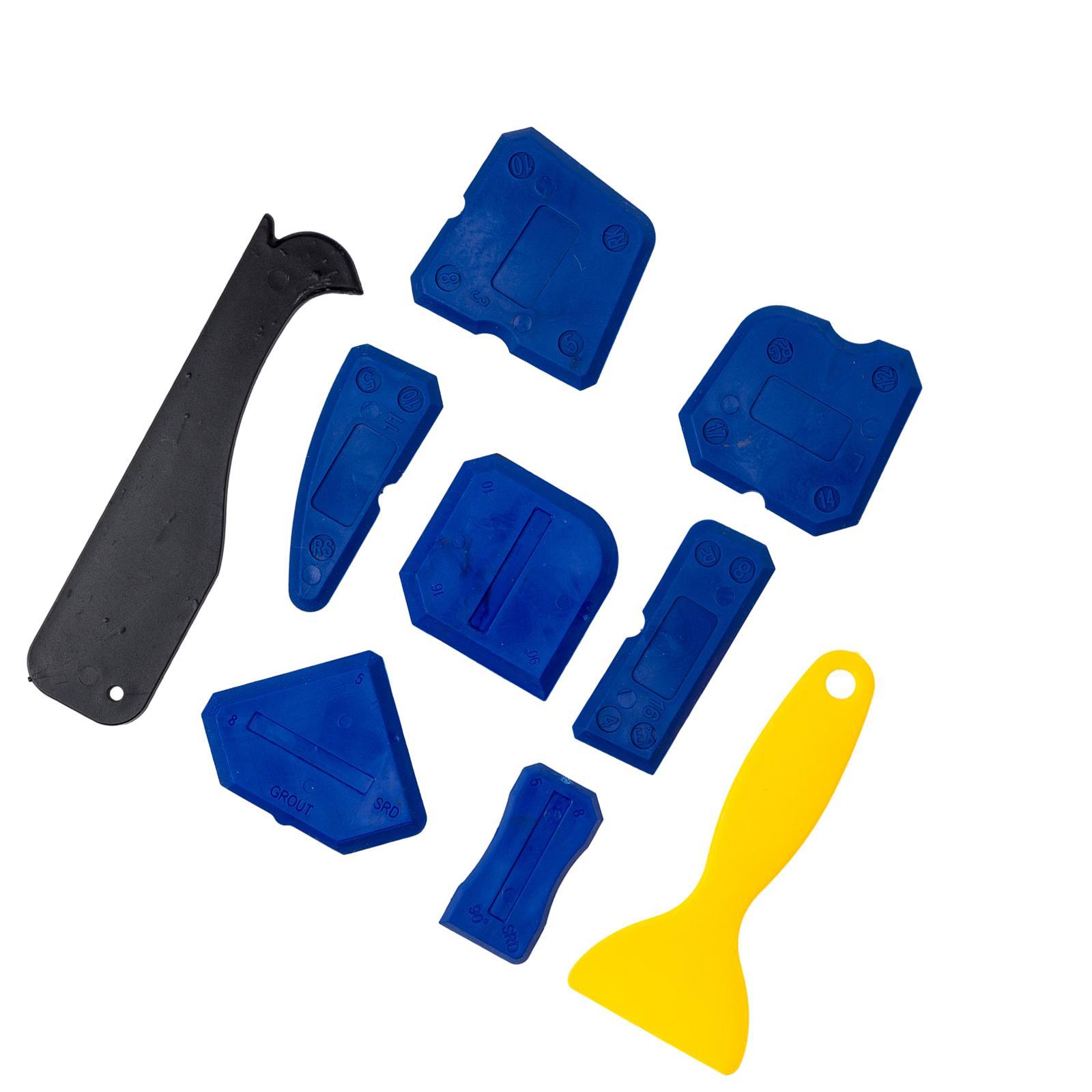 9Pcs Caulking Tool Grout Removal Tool Seam Finishing Tool Glue Corner Replaceable Pads Joint Sealant Sealing for Floor Sink Windows