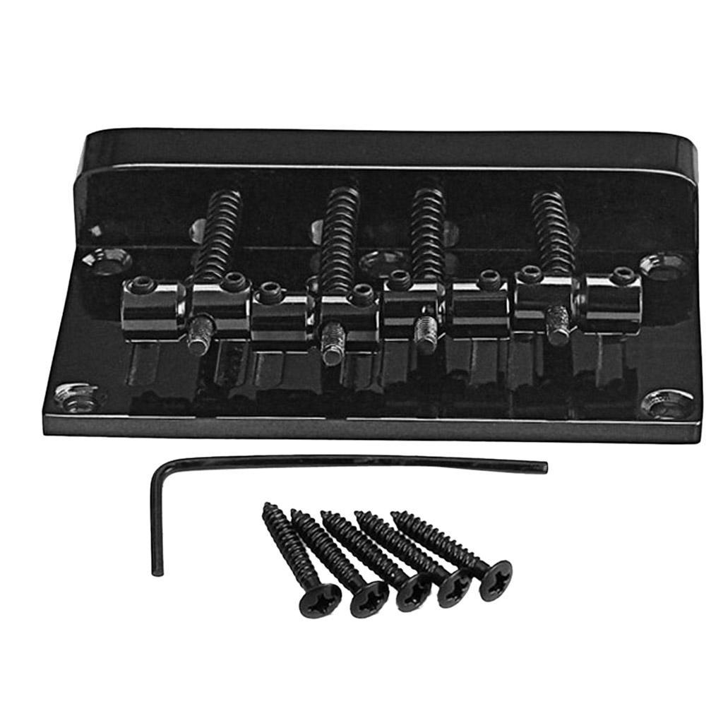 Black Professional 4 String Bass Bridge for Electric Bass Guitar