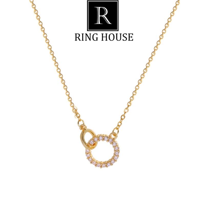 Dây Chuyền Nữ Titan Không Đen Gỉ 2 Vòng Tròn Lồng Chữ O Đẹp Ring House