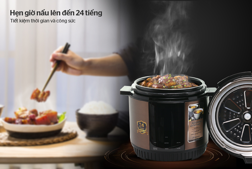 NỒI ÁP SUẤT ĐIỆN TỬ ĐA NĂNG SUNHOUSE MAMA SHD1588B, Dung tích 5L