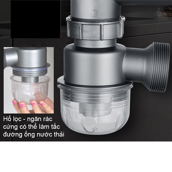 Bộ xiphong ống thoát bồn chậu rửa chén cao cấp