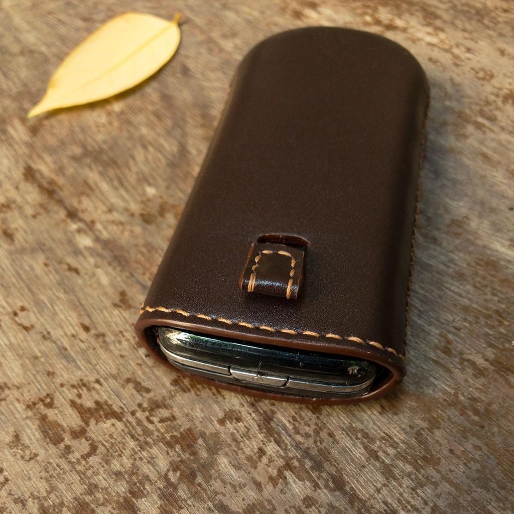 BAO DA HANDMADE VỚI CHẤT LIỆU DA THẬT 100% DÀNH CHO MÁY NOKIA 6700 - BAO DA MÀU NÂU