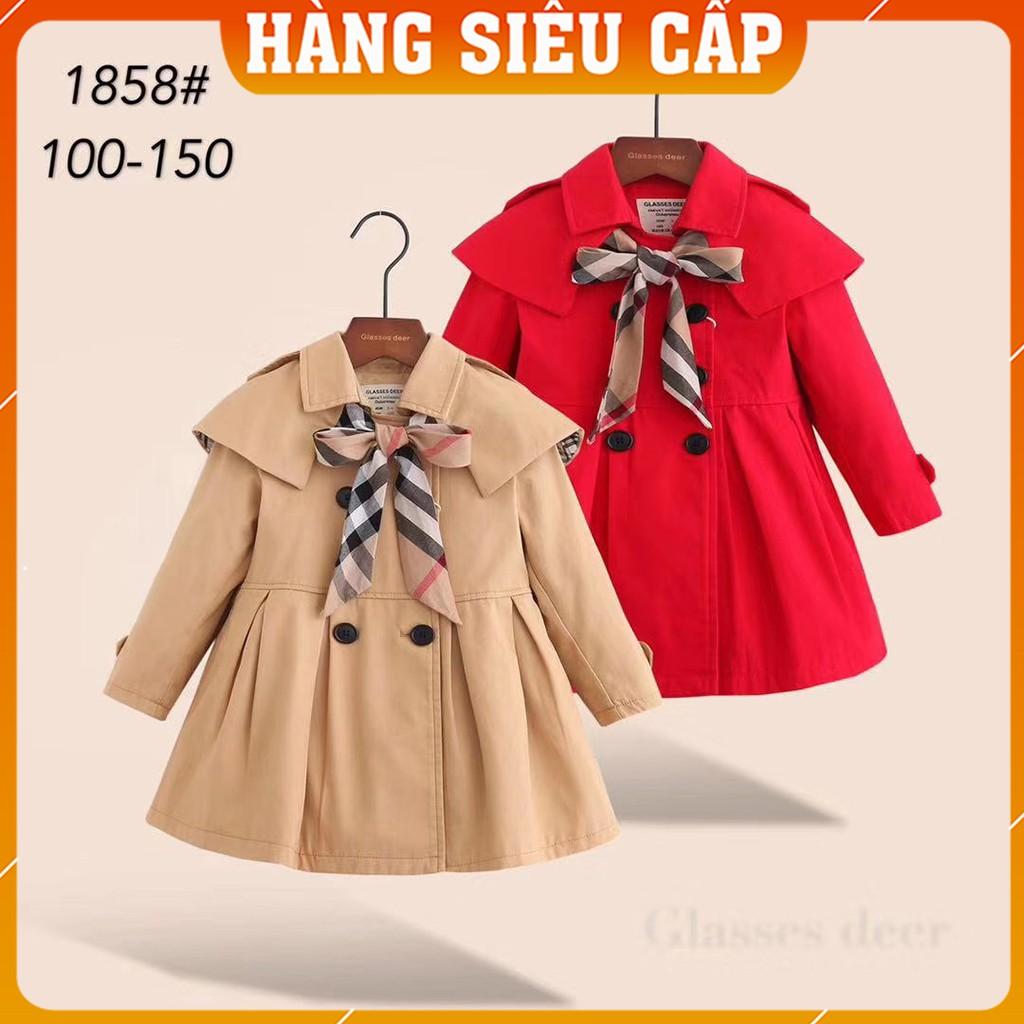 Áo khoác cho bé gái, thiết kế dáng xòe siêu xinh, chất kaki Hàn, họa tiết phối kẻ BB xịn sò