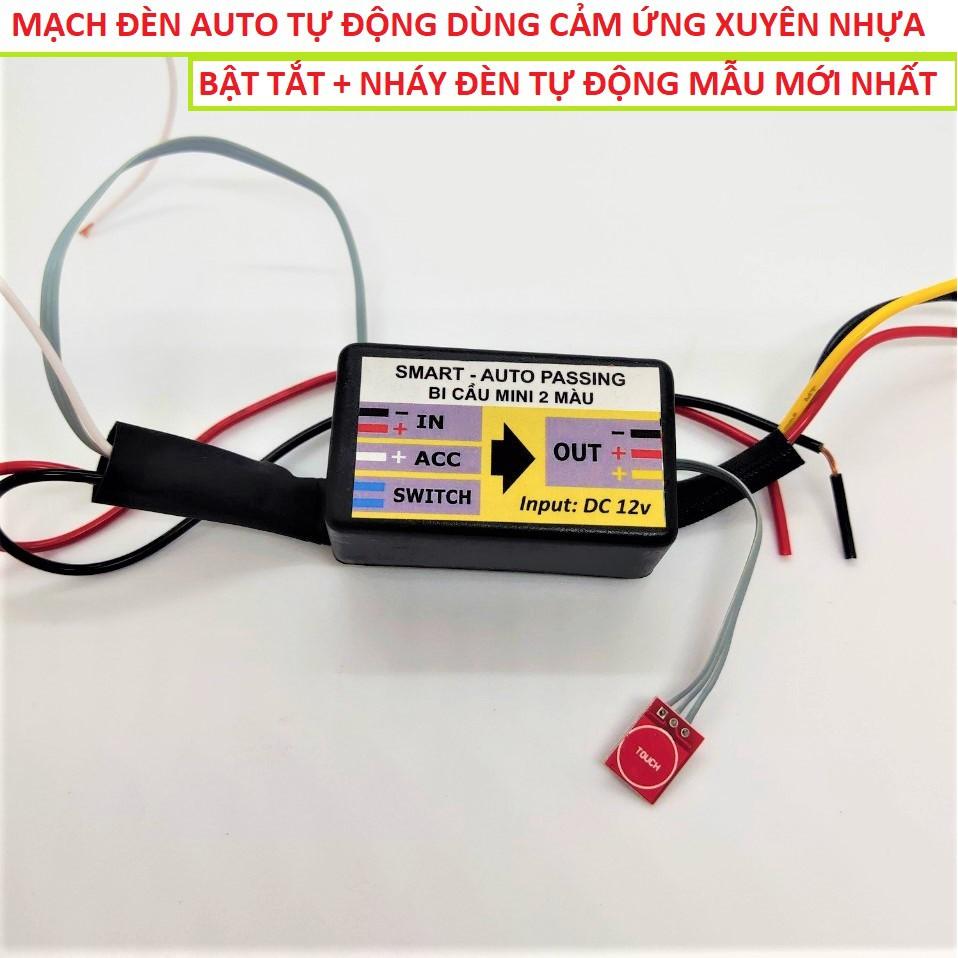 Công tắc cảm ứng xe máy xuyên nhựa passing đèn trợ sáng auto 4 chế độ có học lệnh mẫu mới