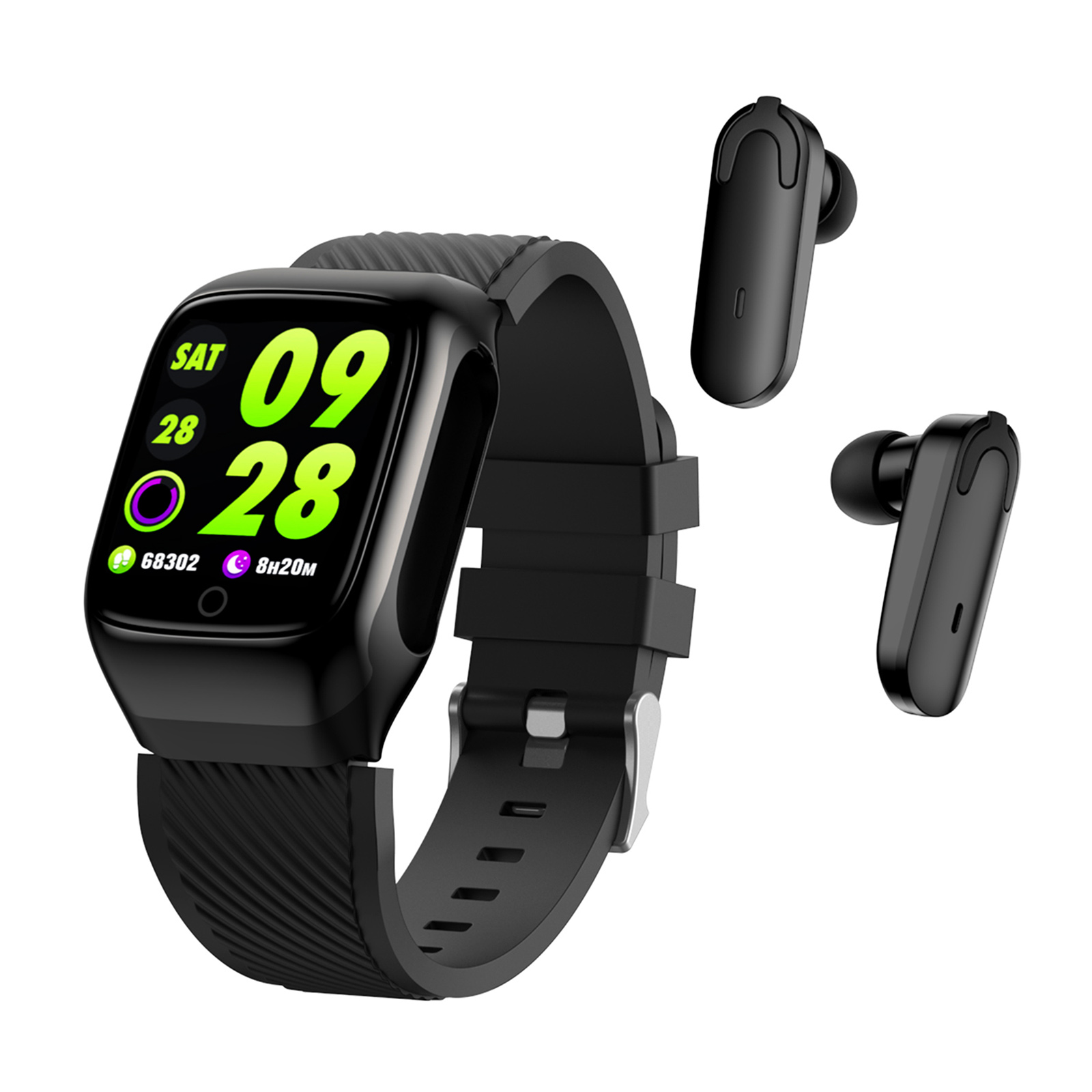 Đồng hồ thông minh 2 trong 1 TWS Earbuds Fitness Tracker True Wireless Bluetooth 5.0 có Máy đếm bước đi Hoạt động của bộ đếm calo
