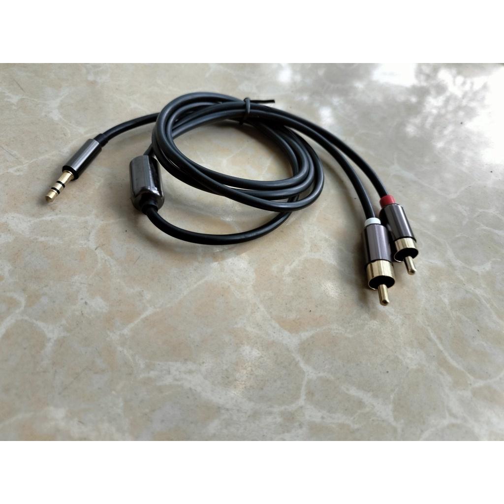 Dây cáp tín hiệu 1 đầu 3.5 ra 2 đầu Bông Sen AV RCA dài 1,5m