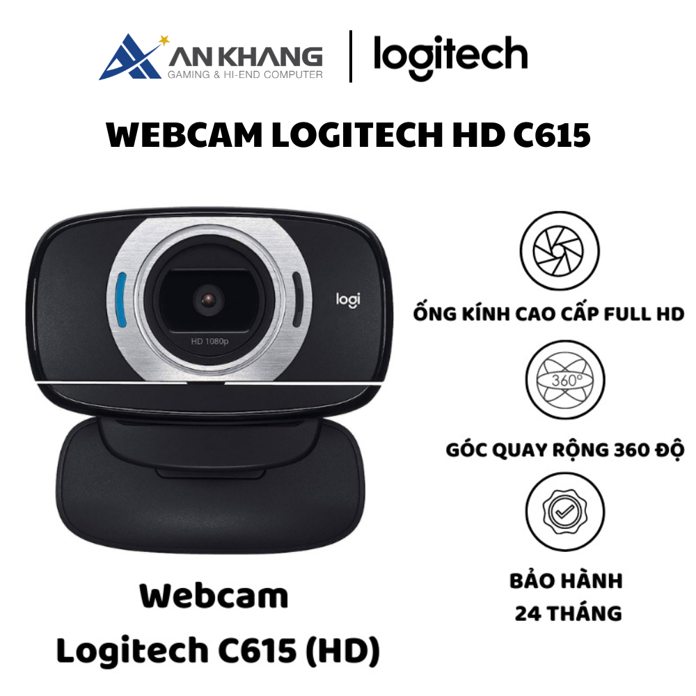 Webcam Logitech HD C615 - Hàng Chính Hãng - Bảo Hành 24 Tháng