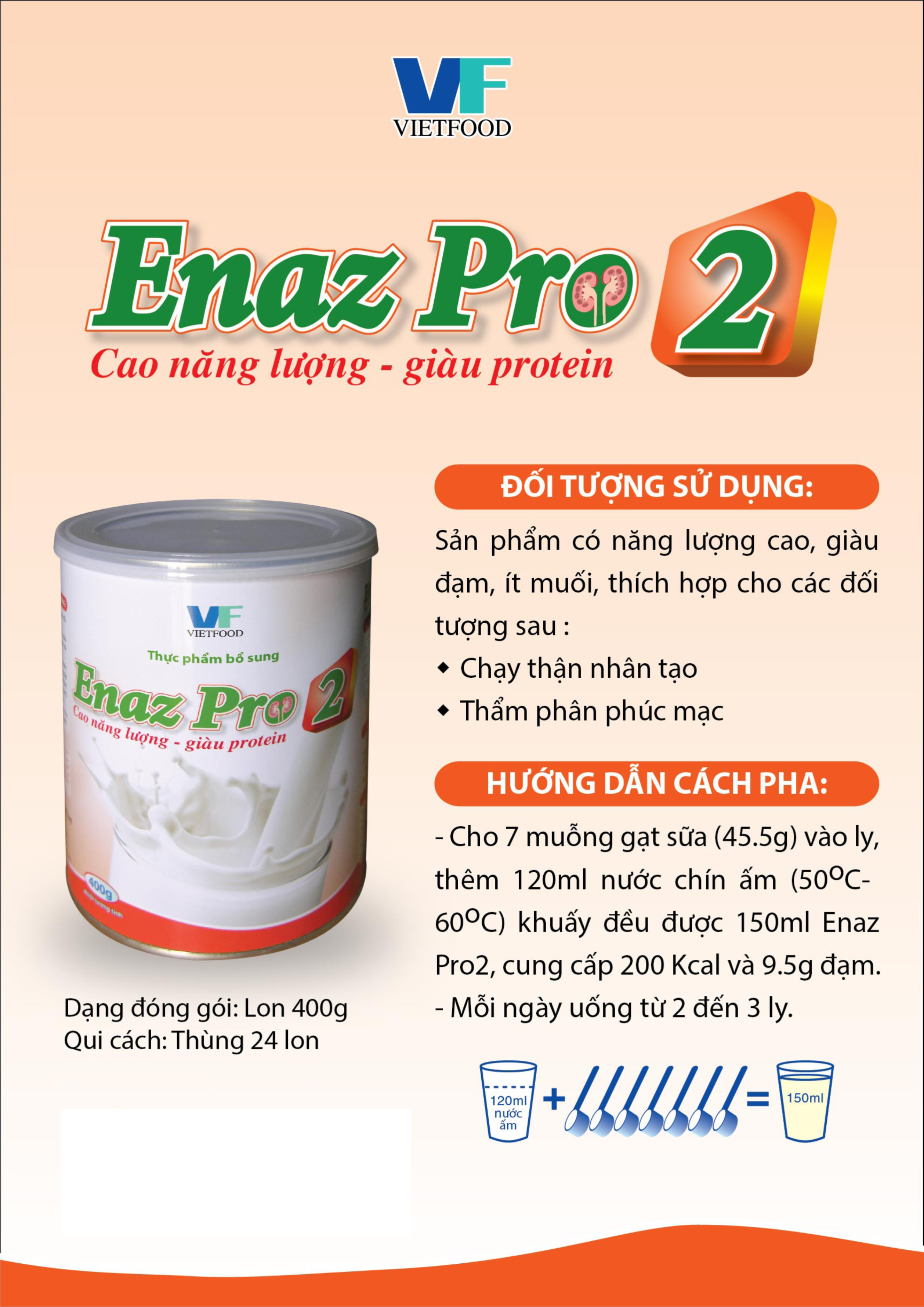 Thực phẩm bổ sung dinh dưỡng ENAZ PRO 2 (400g)