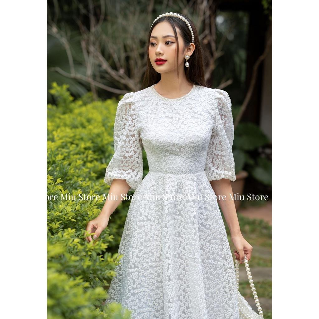 Đầm thiết kế dáng xòe ren hoa Daisy D00269