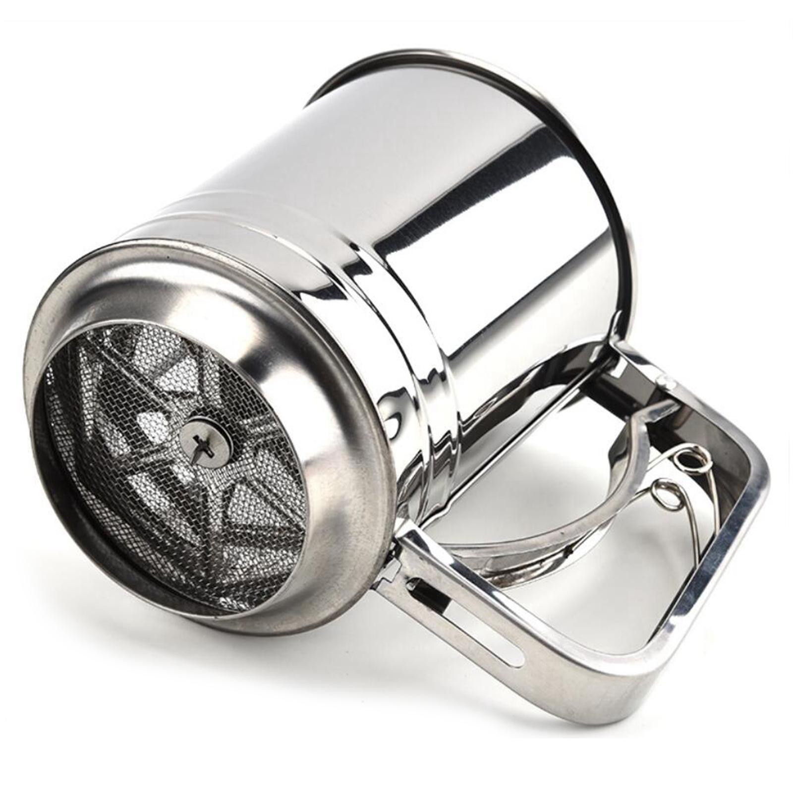 Stainless Steel Flour Sifter  3-Cup Shaker Double Layer