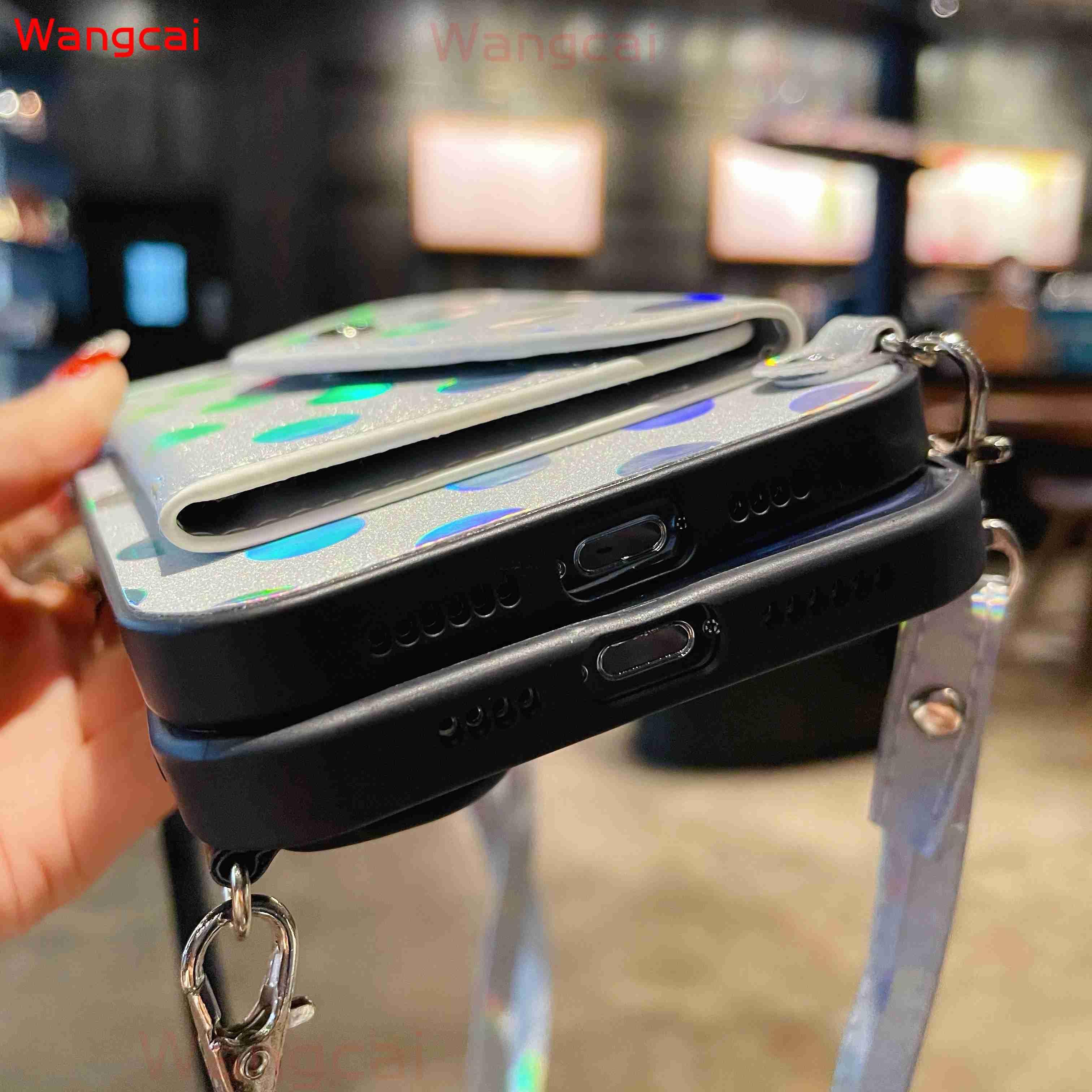 Ốp Lưng Lấp Lánh Có Dây Đeo Cho Oppo Reno 5 4 3 Pro Lite 4f 4g 5g F17 Pro F15 F11 F9 F5 F1S Find X2 Neo Lite