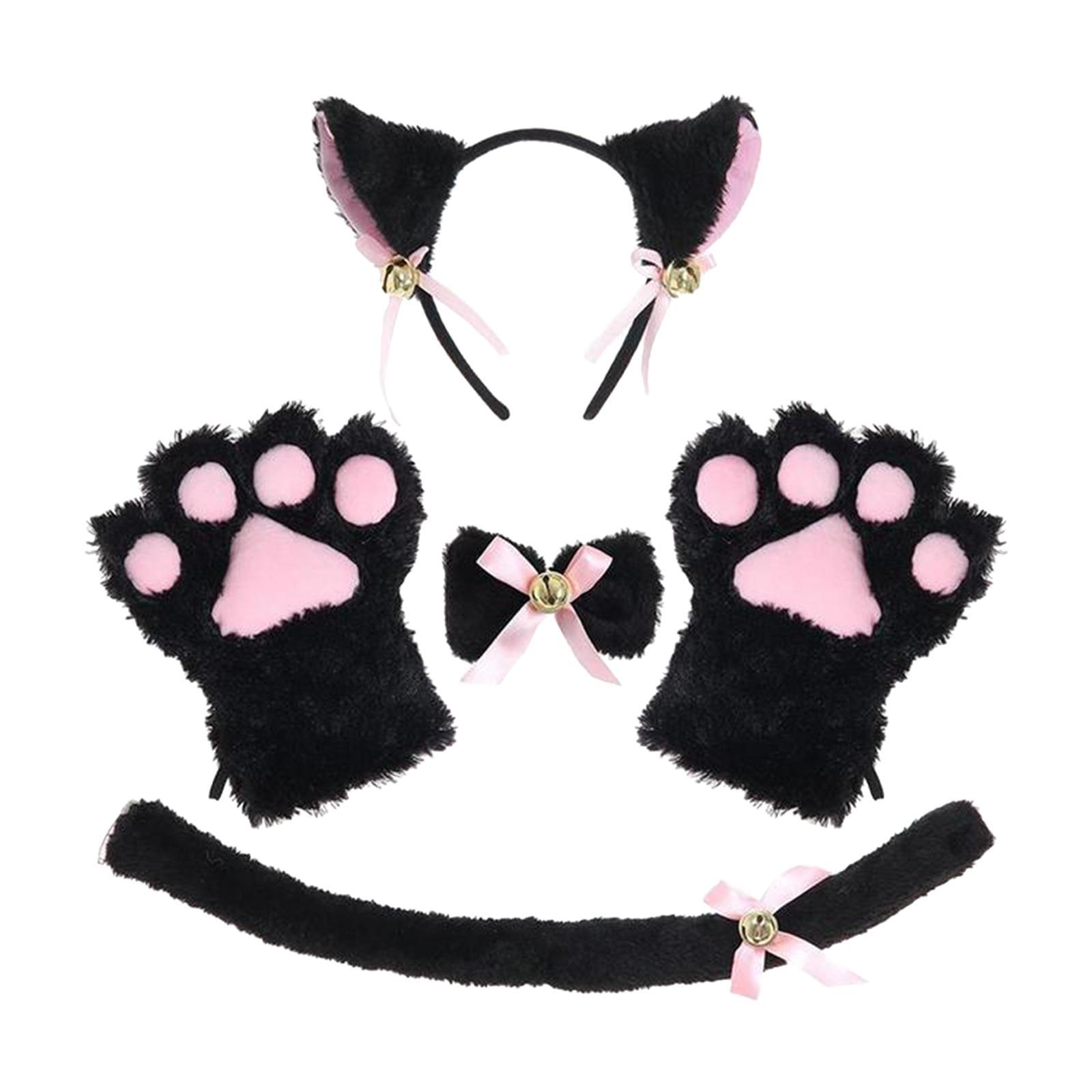 Anime Cat Costume Cosplay Headband Headwear Animal Plush Gifts Dress up