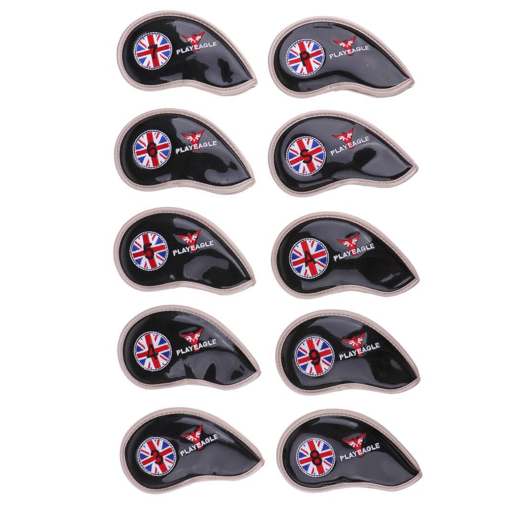 10pcs/pack Golf Club Head Covers Wedge Iron Protective Iron Covers