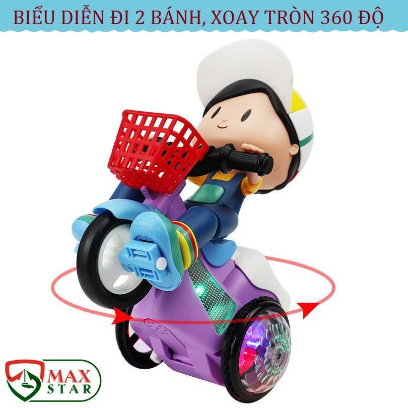 Đồ chơi bé đi xe đạp có nhạc có đèn xoay 360 độ cho bé Đồ chơi trẻ em cho bé