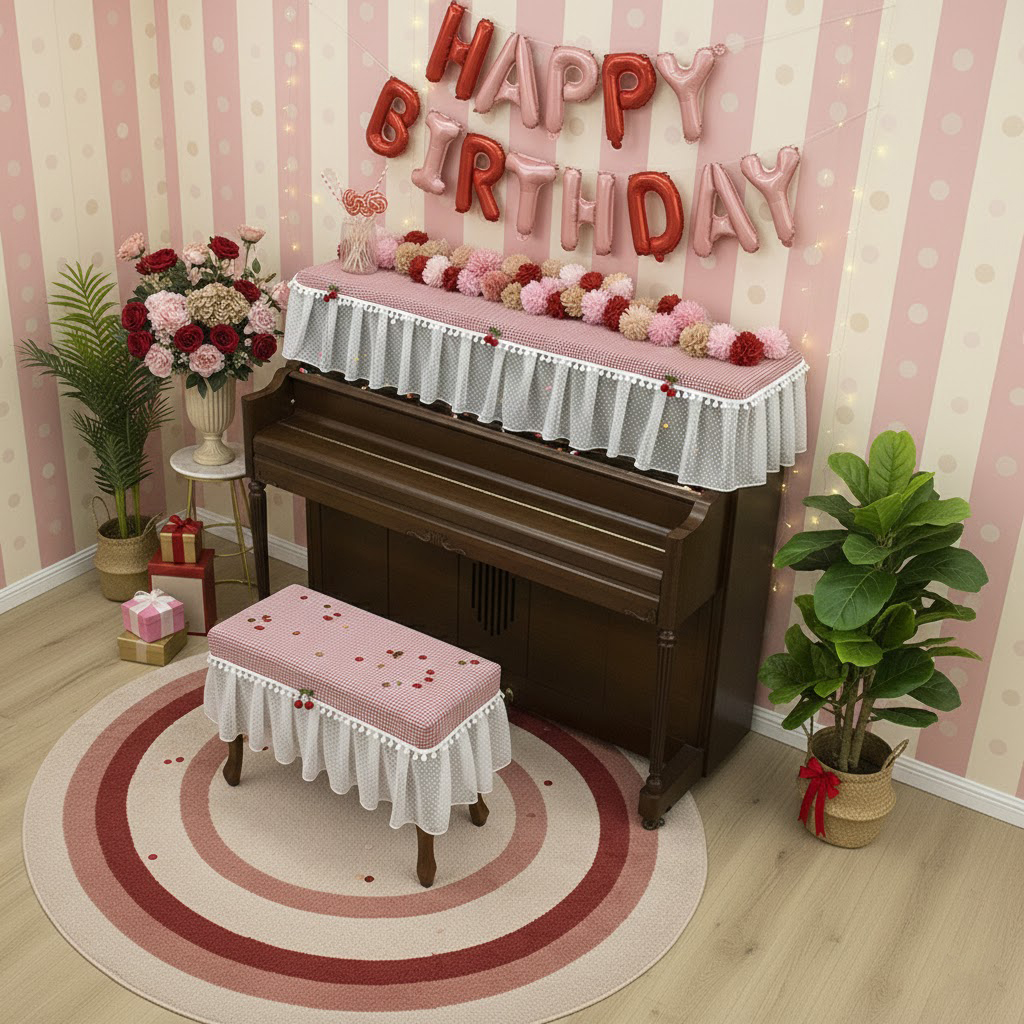 Khăn phủ đàn piano cơ đàn piano điện tử 88 phím sang trọng cổ điển trang trí giáng sinh noel năm mới Tết sinh nhật - HÀNG CHÍNH HÃNG