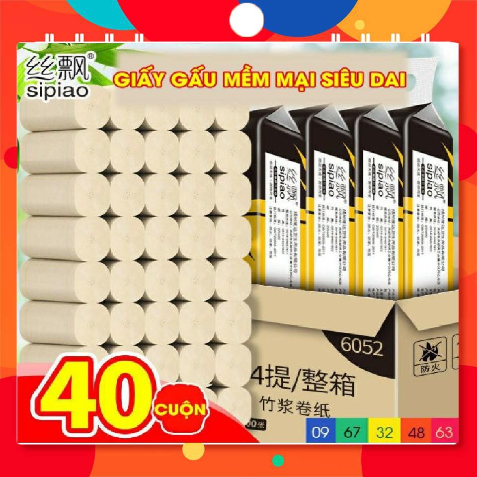 GIẤY VỆ SINH GẤU TRÚC SIPIAO 40 CUỘN / BỊCH 36 CUỘN GIẤY VỆ SINH BAIHOU NỘI ĐỊA TRUNG