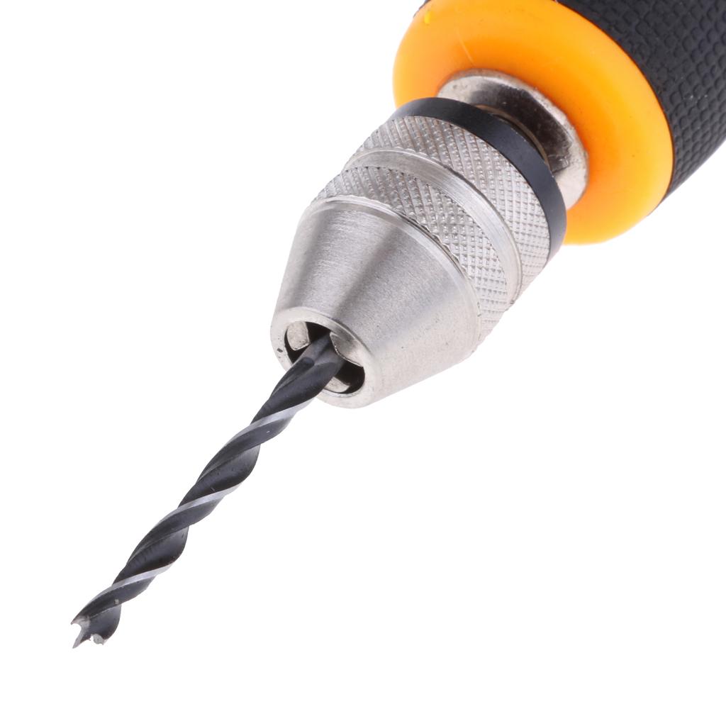 Micro Mini Portable Small Hand Drill + 10pcs Twist Drill Bits Tool 0.8-3.0mm