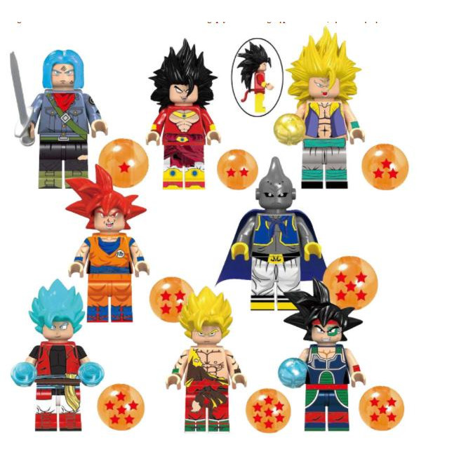 Mô hình nhân vật Dragon Ball Broly Trunks Gotenks Latiz Minifigure 08