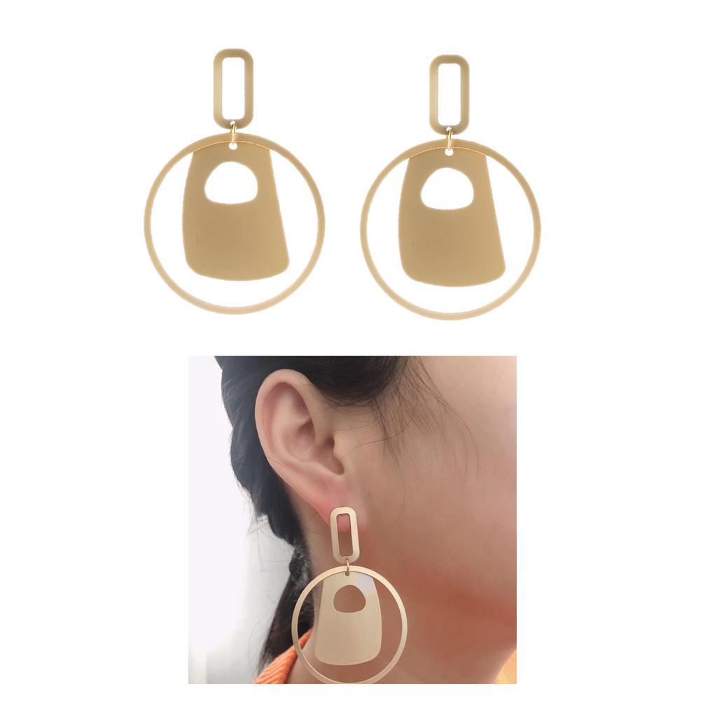 Women Geometric Earring Hollow Dangle Ear Studs Party Eardrop Jewelry