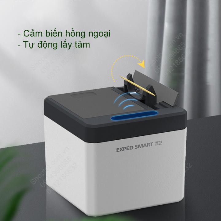 Hộp để tăm thông minh cảm biến hồng ngoại, tự động lấy tắm
