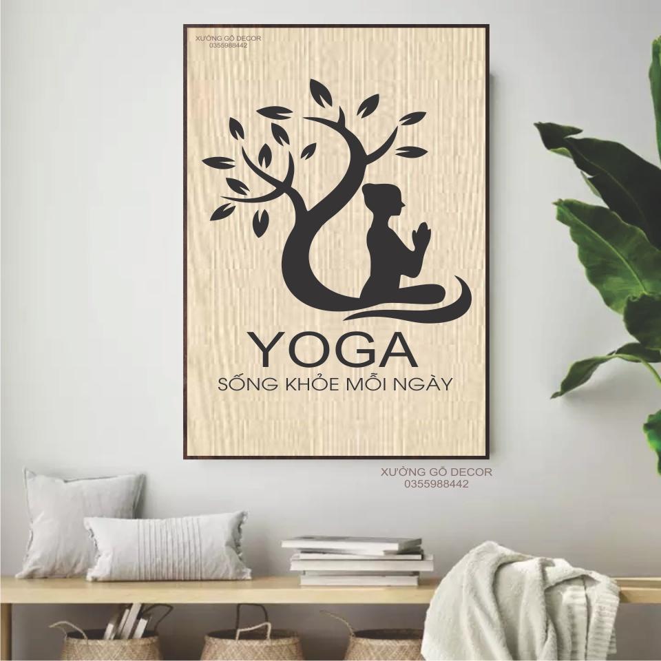 Tranh Decor Yoga Treo Tường Hoa Trang Trí Phòng Thiền , Phòng Tập Yoga ... Bằng Gỗ