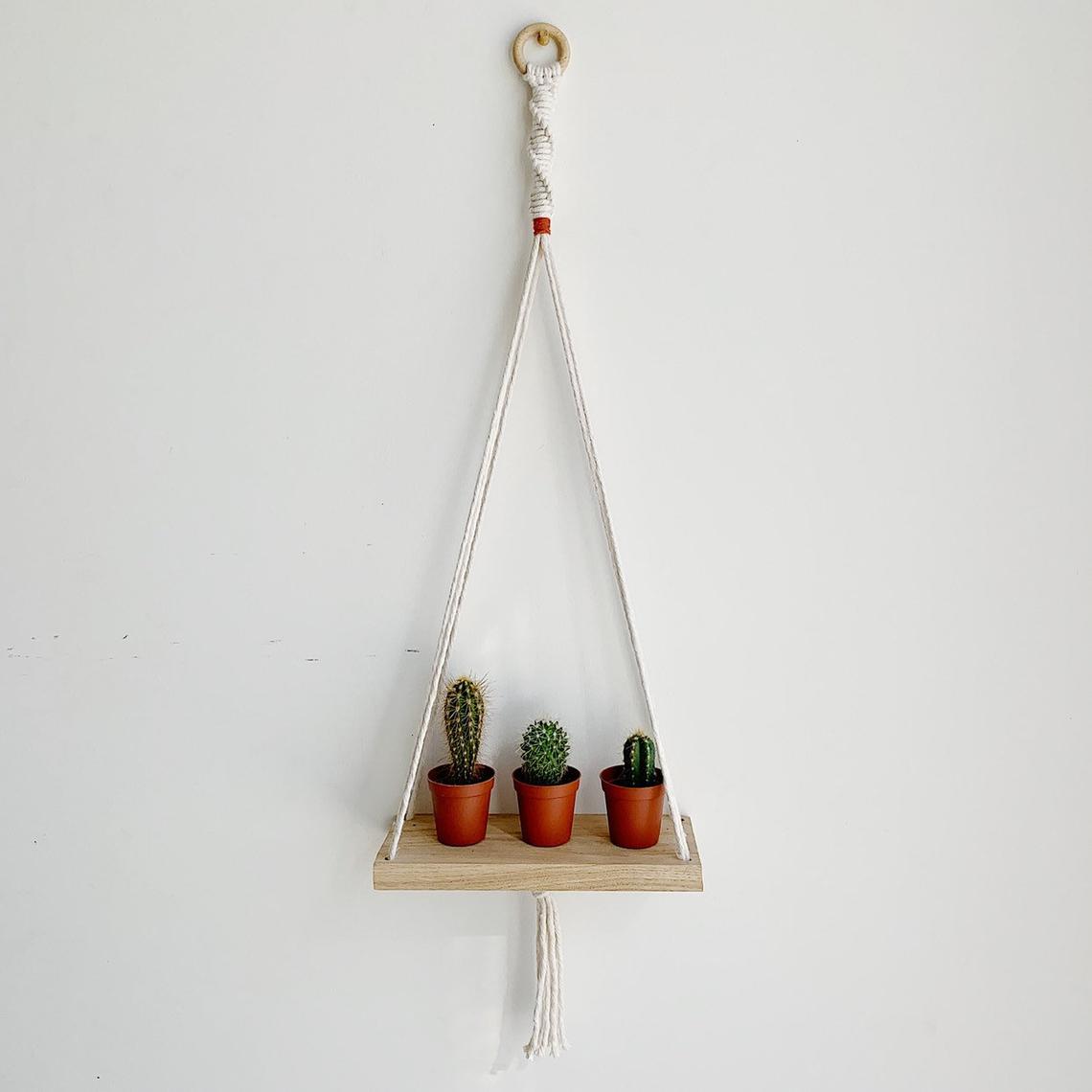 1 kệ trang trí dây treo tườngtết macrame phối màu
