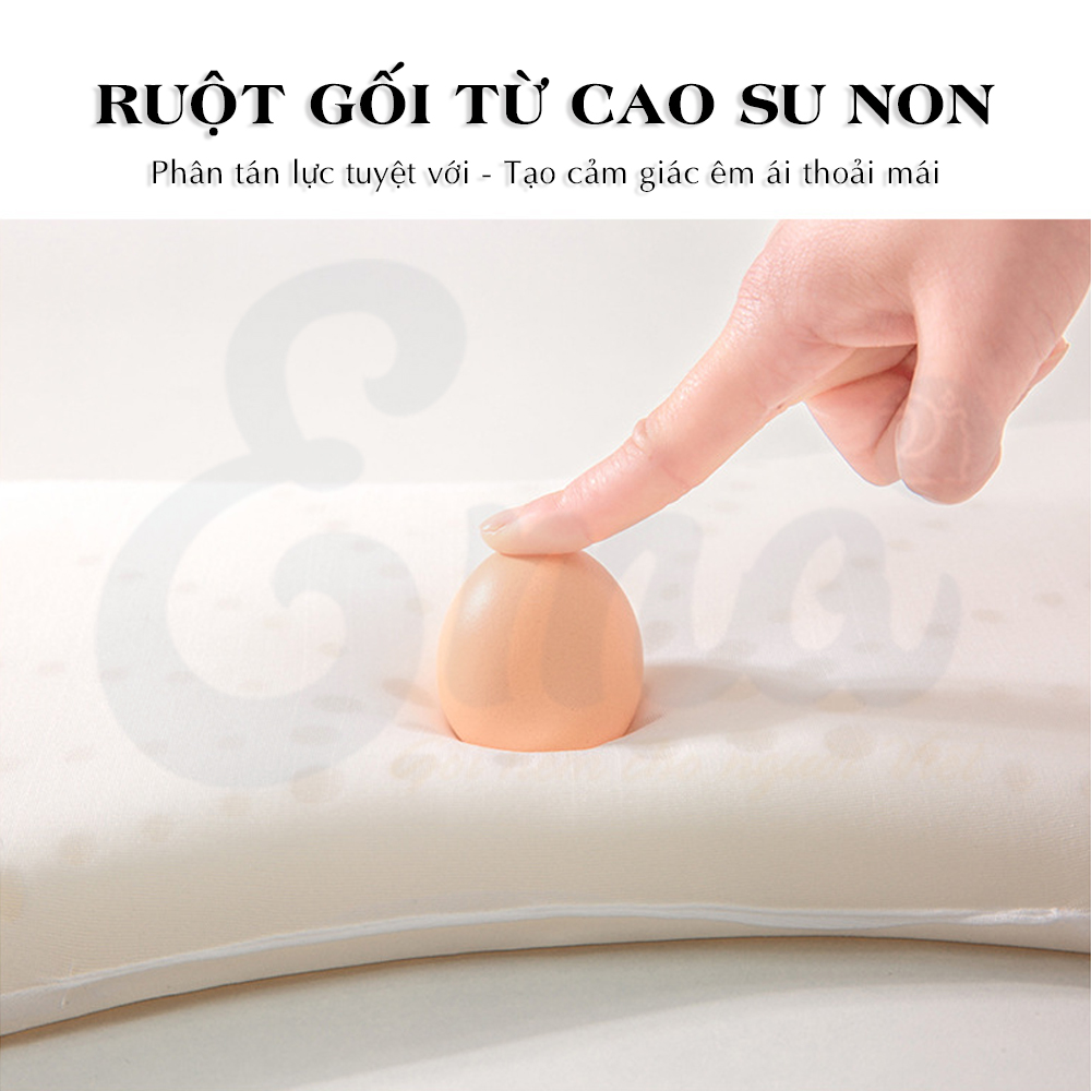 Gối cao su non trẻ em thiết kế công thái học cho bé từ 1-6 tuổi - Hàng cao cấp với ruột gối đục lỗ thoáng khí