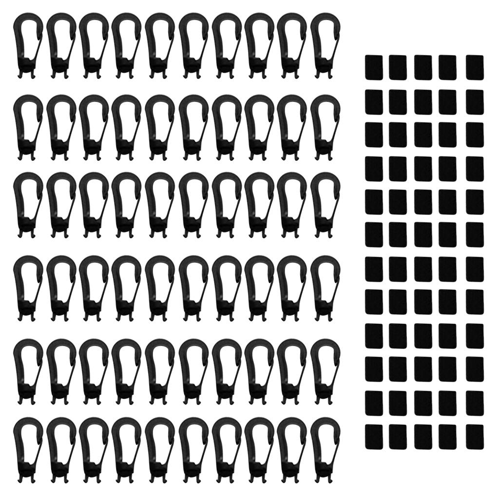 60 Pcs Plastic Bungee/Elastic Rope/Shock Cord Hook for 4 or 5mm Bungee Shock Cord