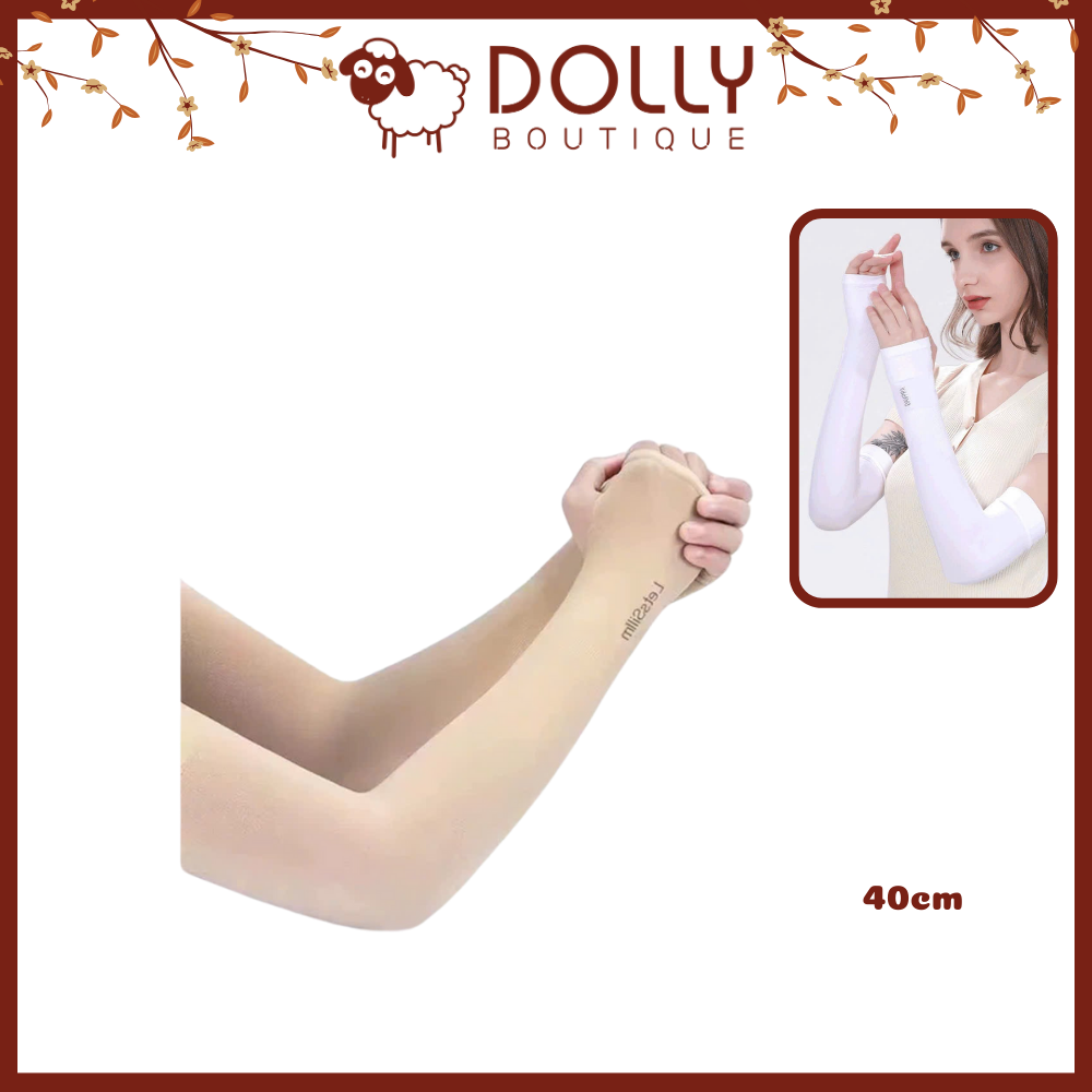 Găng Tay Chống Nắng Chống UV Xỏ Ngón Thun Lạnh Co Giãn 4 Chiều