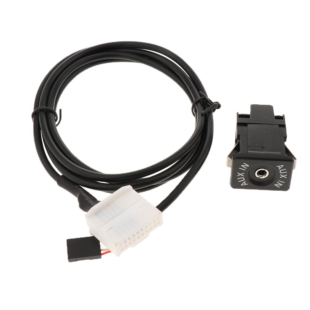 Car USB AUX Switch Socket with Wire Harness Cable Adapter for Toyota Tacoma