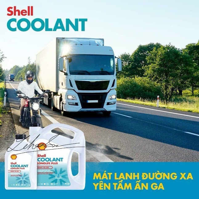 Nước giải nhiệt Shell cao cấp, nước mát Shell Coolant. 1L (nước màu hồng cao cấp)