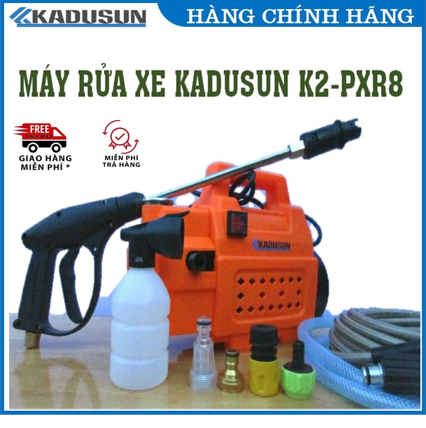 Máy rửa xe áp lực cao Kadusun K2-PXR8 Công suất 2500W chế độ Auto Stop Hàng chính hãng Máy rửa xe Kadusun K2-PXR8