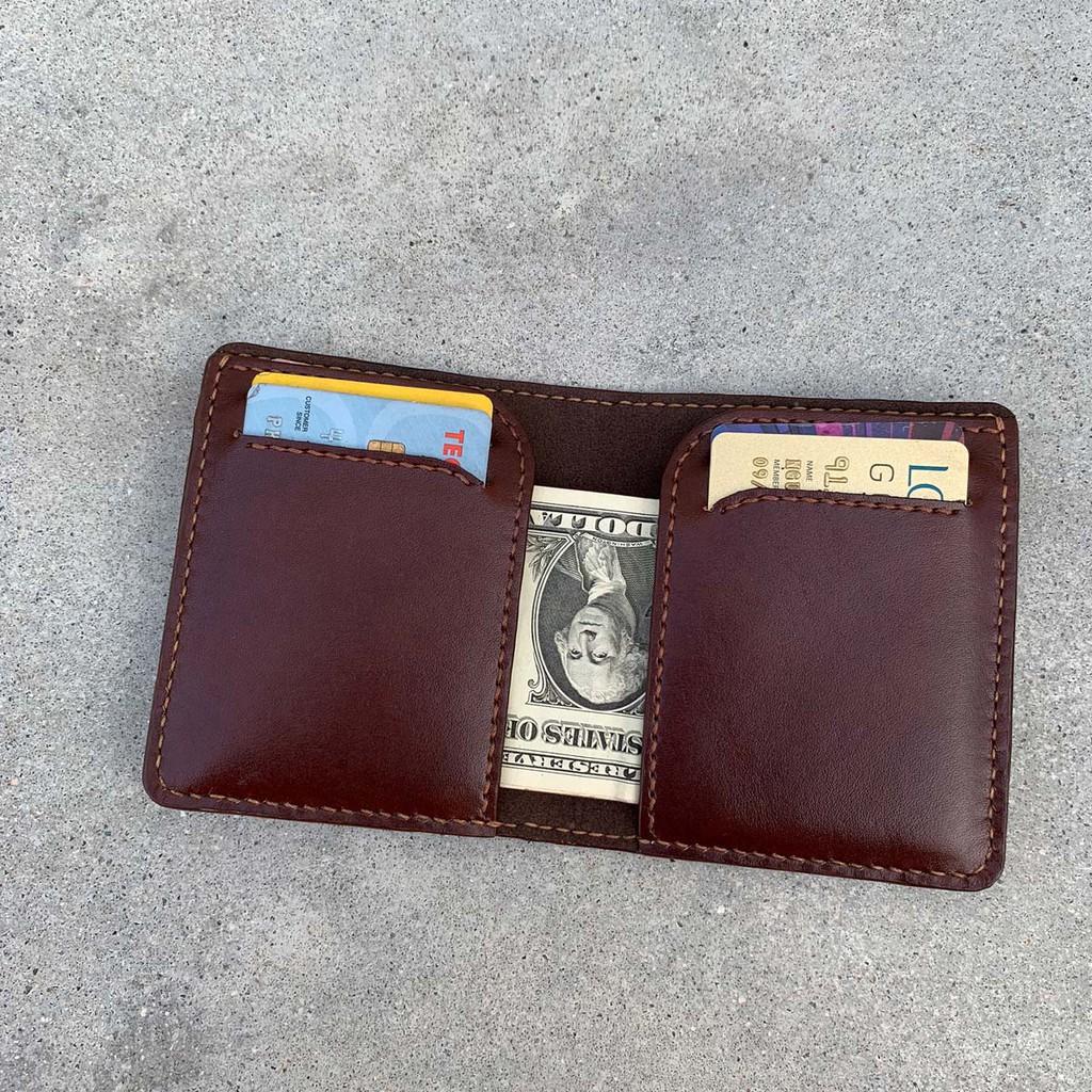 VÍ DA CAO CẤP MÀU NÂU DÀNH CHO NAM GIỚI - SẢN PHẨM DA THỦ CÔNG ĐƯỢC CHẾ TÁC BỞI THỢ CHUYÊN NGHIỆP - ĐỒ DA BÒ NGUYÊN TẤM