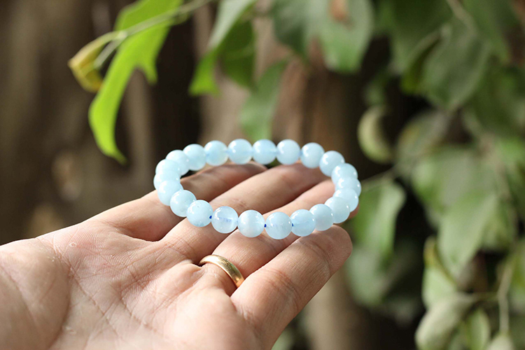 Vòng Aquamarine (Hải Lam Ngọc) Myanmar 8mm Ngọc Quý Gemstones VT130