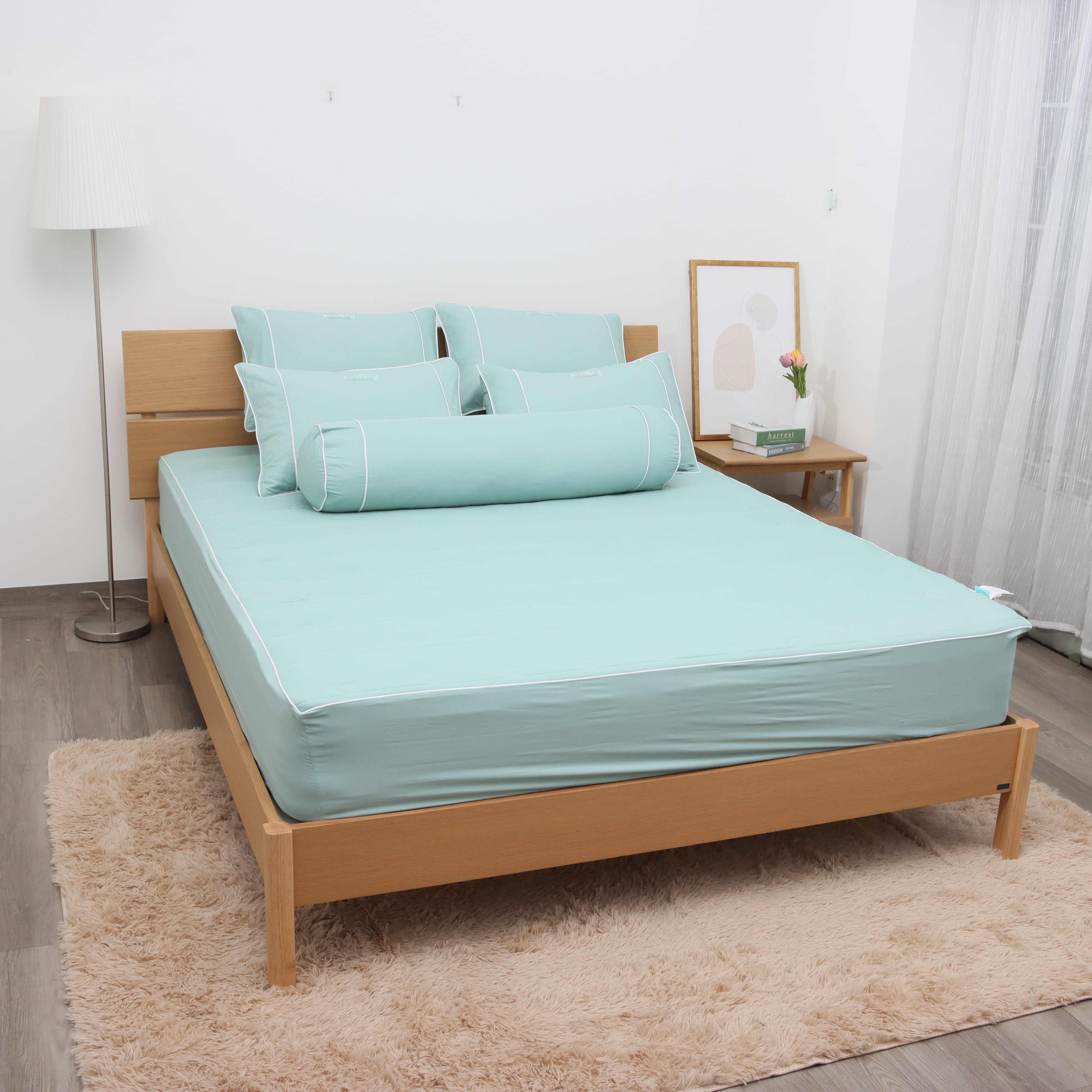 Bộ ga giường chần bông K-Bedding by Everon KNTS chất vải Ice-tencel thoáng mát, kháng khuẩn