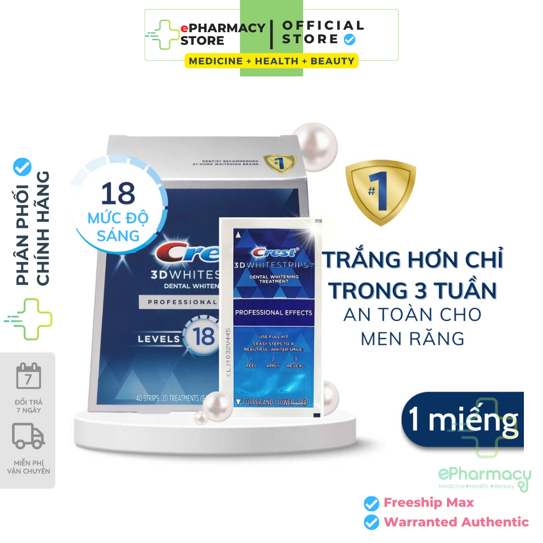 Miếng dán trắng răng Crest White Effects - Crest 3D Whitestrips Supreme Professional