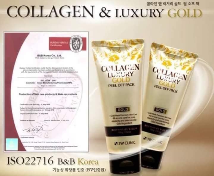 Mặt Nạ Vàng Chống Lão Hóa và Làm Trắng 3W Clinic Collagen Luxury Gold Peel Off Pack 100g - Hàn Quốc Chính Hãng