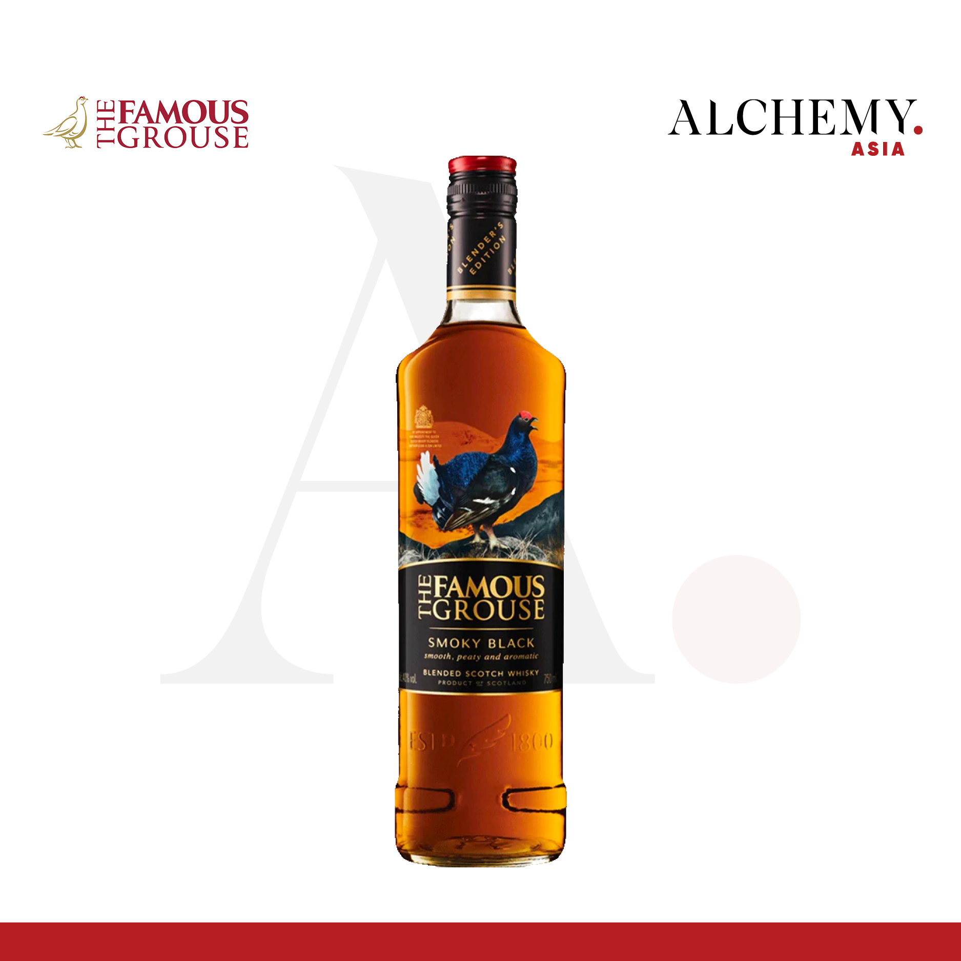 Rượu The Famous Grouse Smoky Black Scotch Blended Whisky 40% 1x0.7L