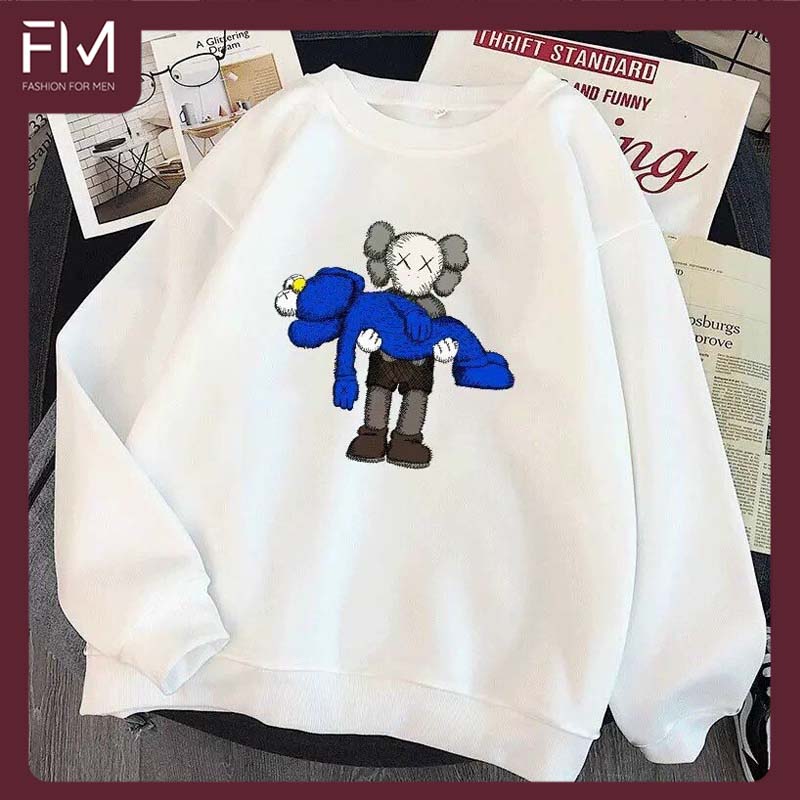 Áo sweater thời trang nam nữ phong cách Basic in hoạt hình Kaws dễ thương - FORMENSHOP - FMGV036