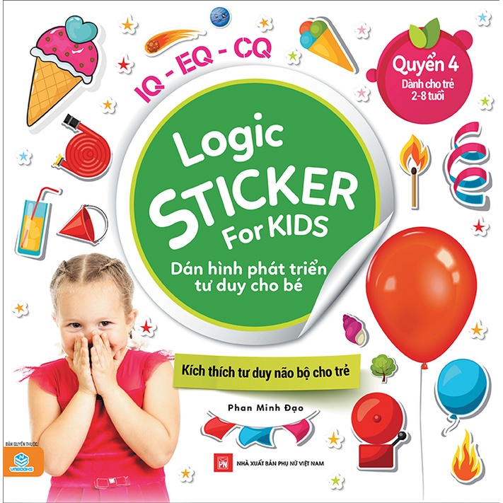 Combo 4 cuốn Logic Sticker for Kids dán hình phát triển tư duy cho bé