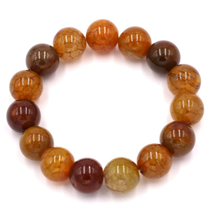 Vòng đeo tay đá vân rồng 14 ly 15 hạt