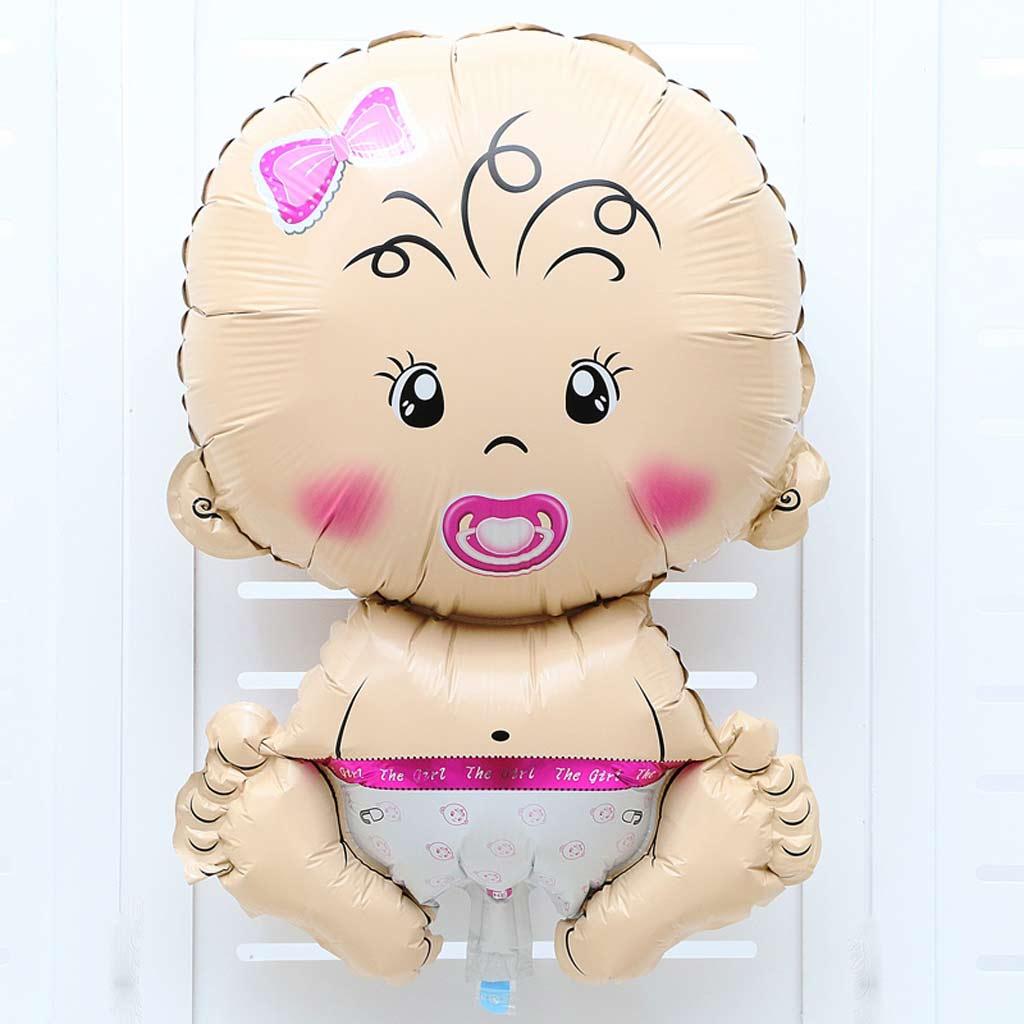 2xBaby Pacifier Doll Foil Balloon Baby Shower Christening Party Decor Pink